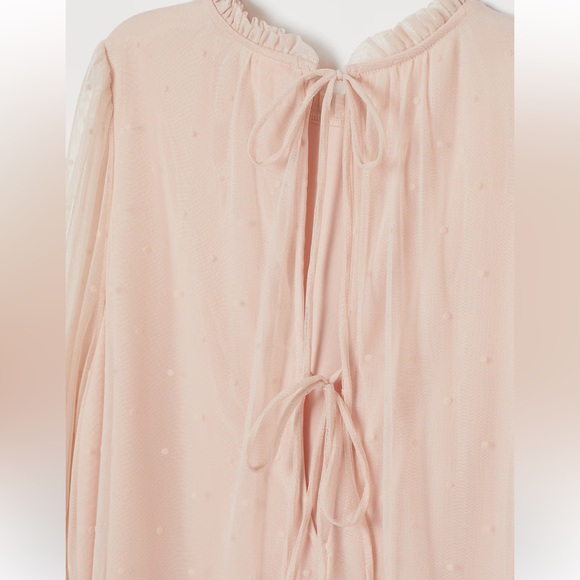 Blush Tulle Tiered Sheer Sleeve Babydoll Dress NWOT - Picture 4 of 16